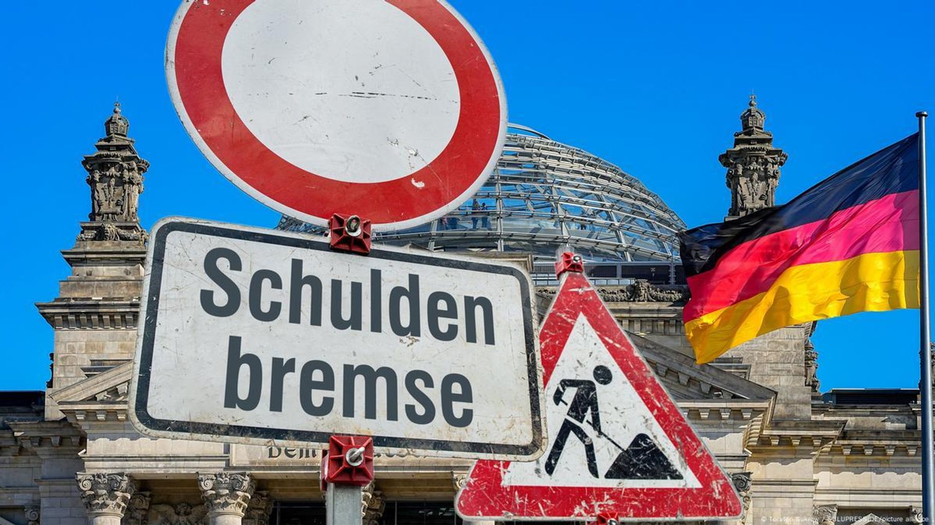 Baustellenschild Schuldenbremse